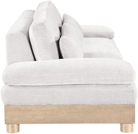 Kira 95.5" Cream Chenille Fabric Upholstered Modular Sofa, 2-Piece
