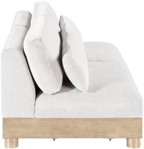 Kira 80" Cream Chenille Fabric Upholstered Modular Sofa, 2-Piece