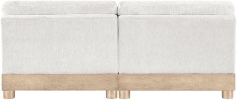 Kira 80" Cream Chenille Fabric Upholstered Modular Sofa, 2-Piece