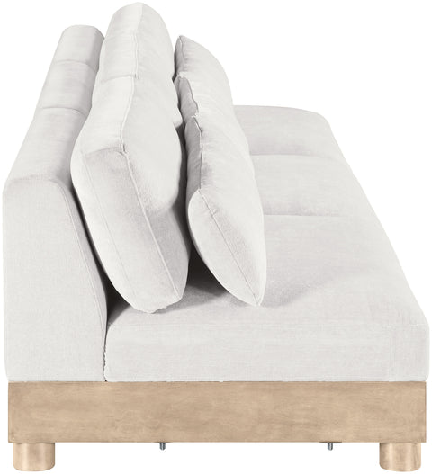 Kira 120" Cream Chenille Fabric Upholstered Modular Sofa, 3-Piece