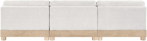 Kira 120" Cream Chenille Fabric Upholstered Modular Sofa, 3-Piece