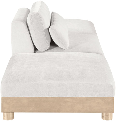 Kira 120" Cream Chenille Fabric Upholstered Modular Sofa, 3-Piece (Style 2)
