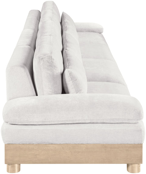 Kira 175.5" Cream Chenille Fabric Upholstered Modular Sofa, 4-Piece