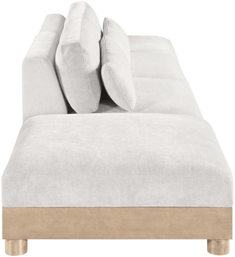 Kira 160" Cream Chenille Fabric Upholstered Modular Sofa, 4-Piece (Style 2)