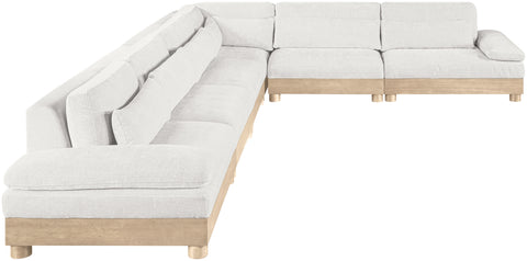Kira 167.75" Cream Chenille Fabric Upholstered Modular Sectional, 6-Piece