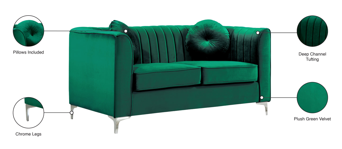 armani green velvet loveseat l