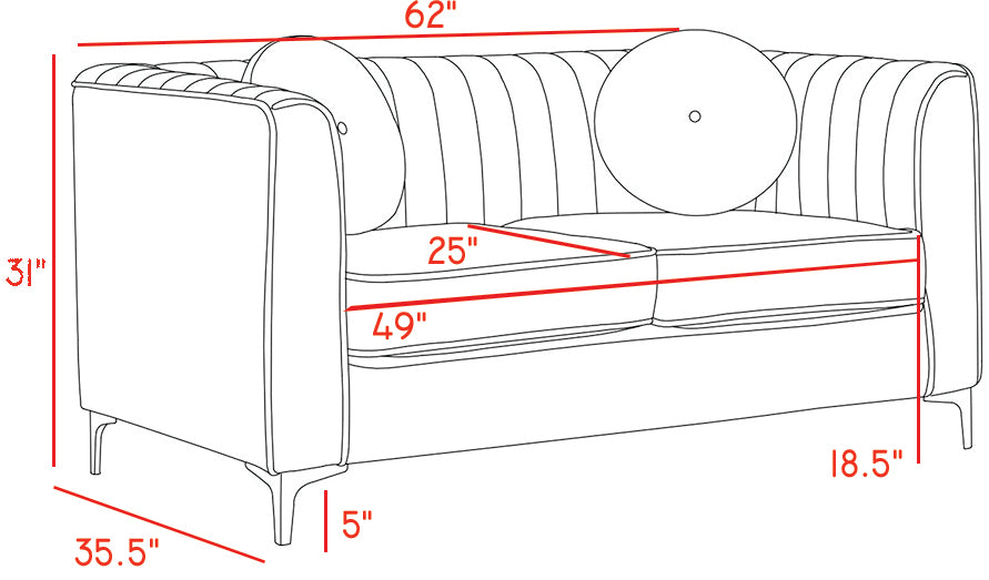 armani grey velvet loveseat l