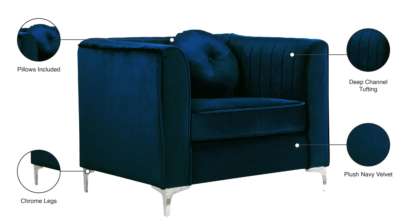 armani navy velvet chair c