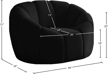 Marcello Black Velvet Chair C