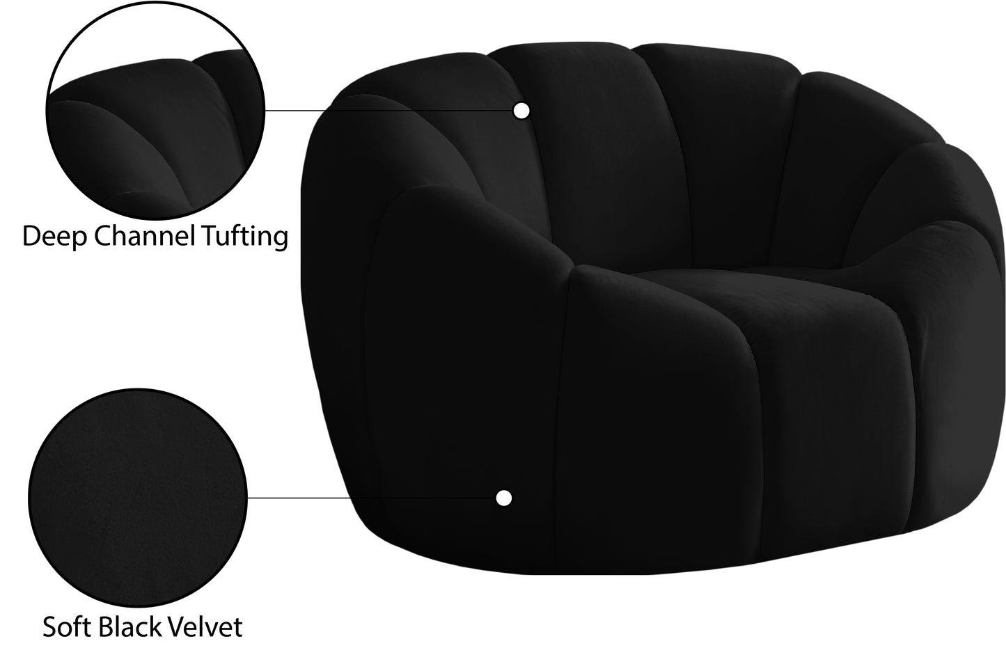 marcello black velvet chair c