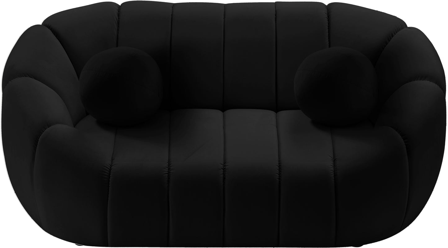 marcello black velvet loveseat l