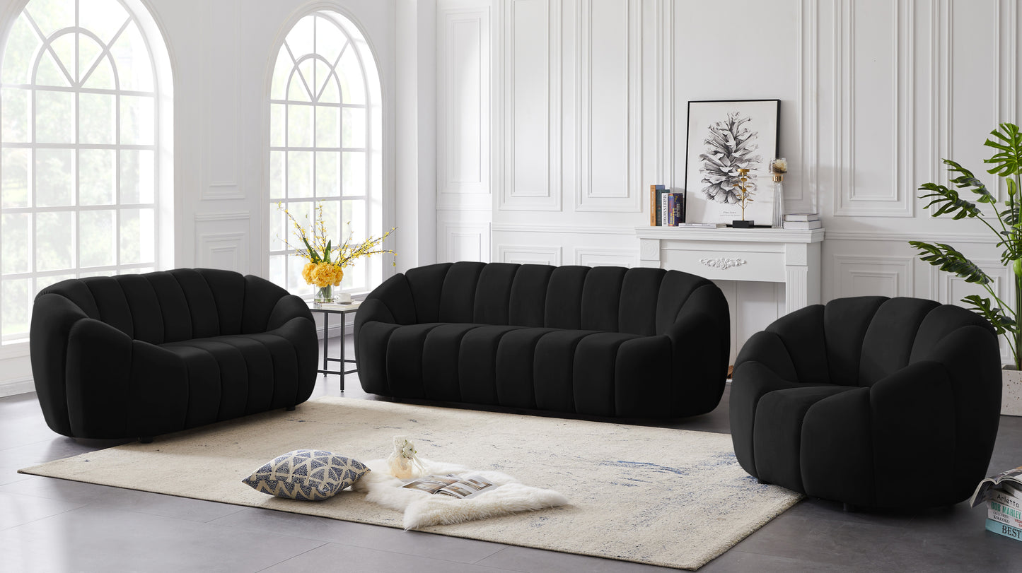 marcello black velvet loveseat l