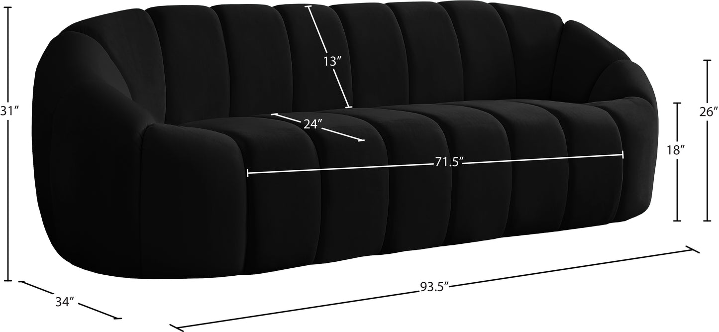 marcello black velvet sofa s