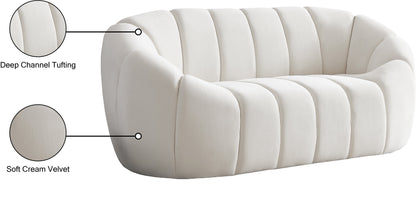 Marcello Cream Velvet Loveseat L