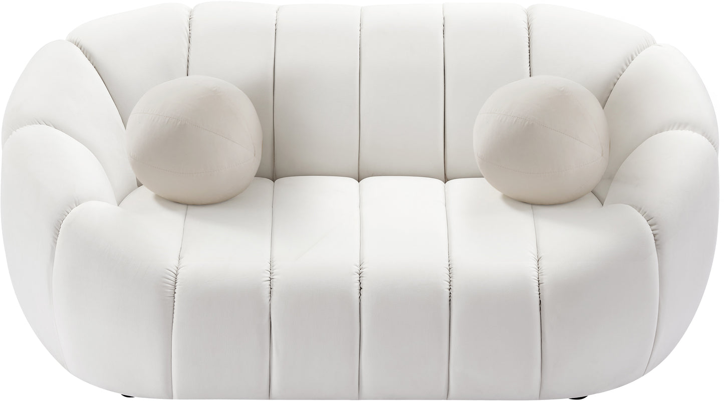 marcello cream velvet loveseat l