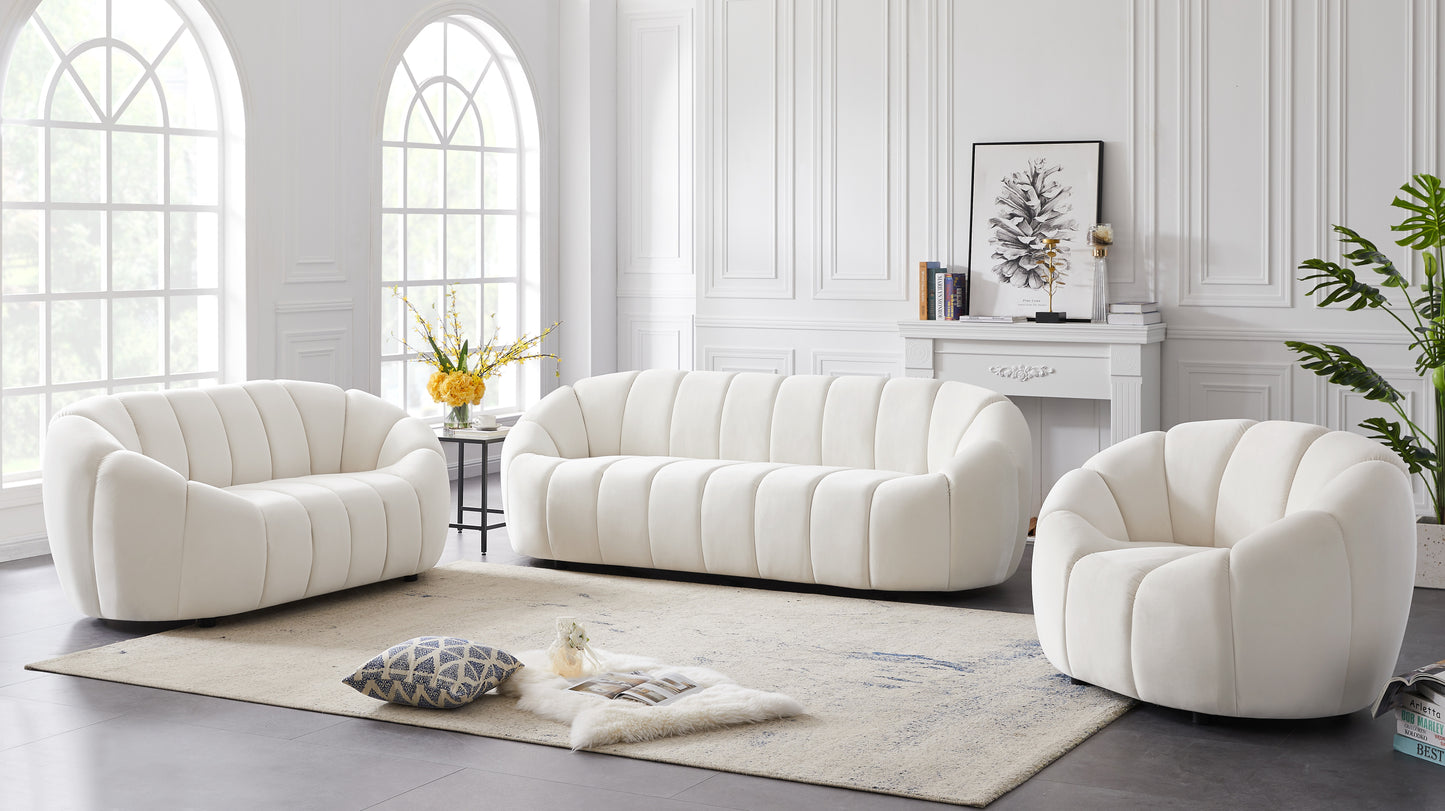 marcello cream velvet loveseat l