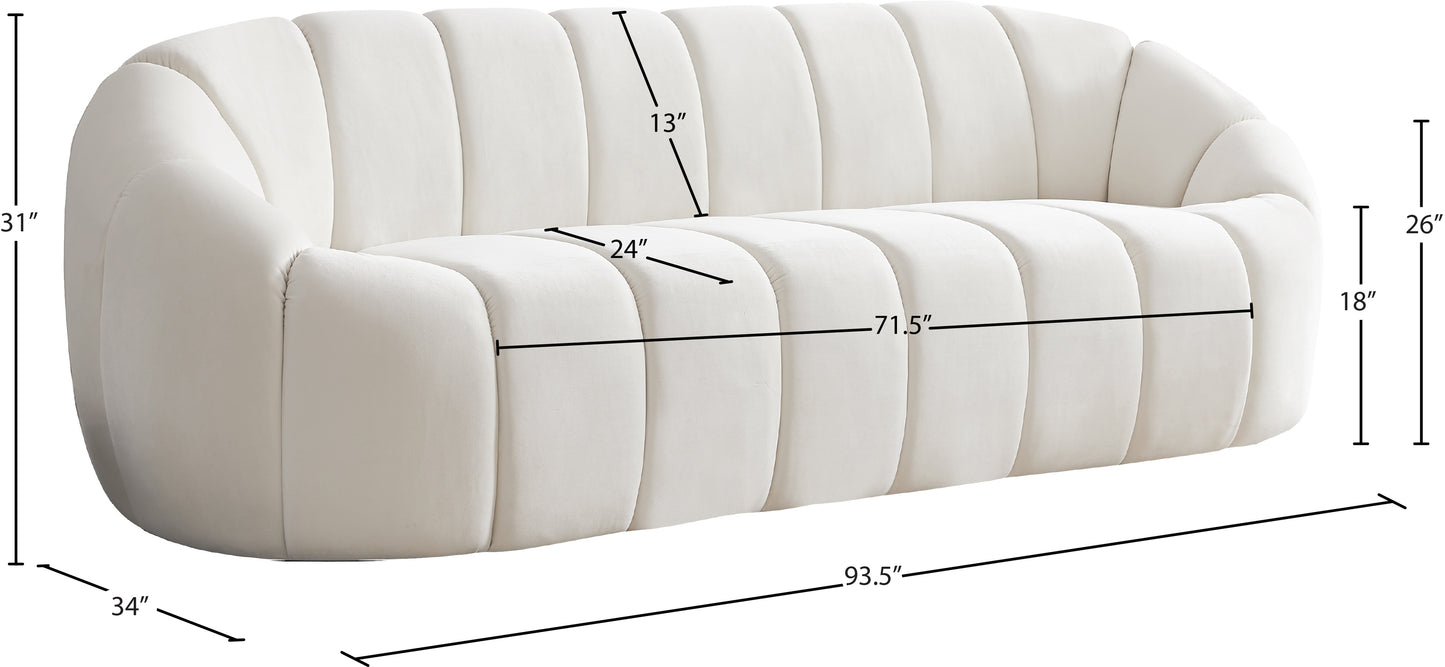 marcello cream velvet sofa s