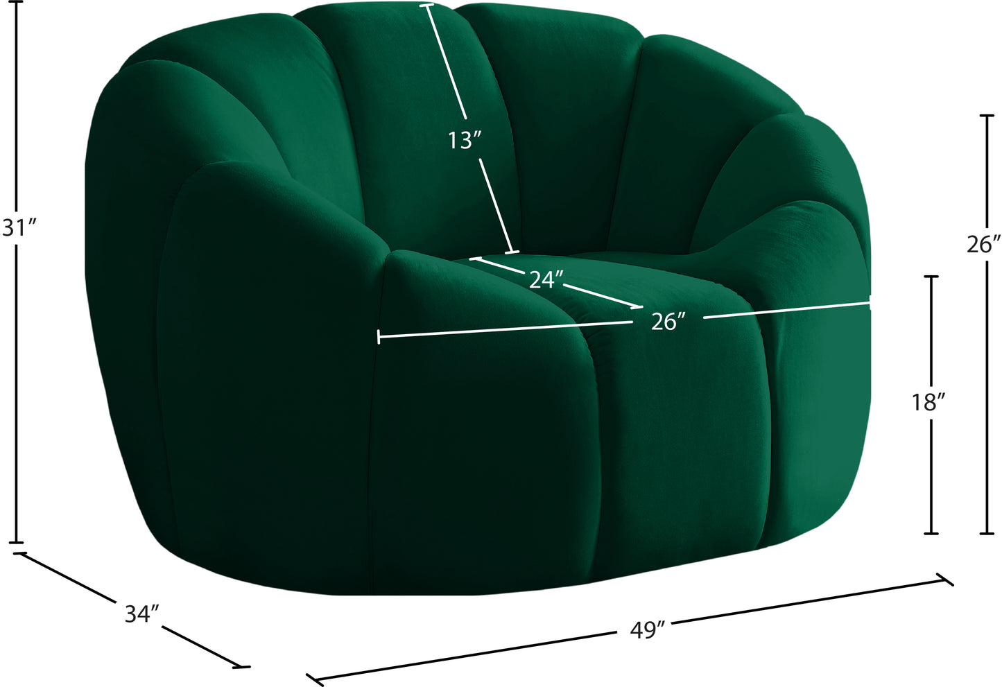 marcello green velvet chair c