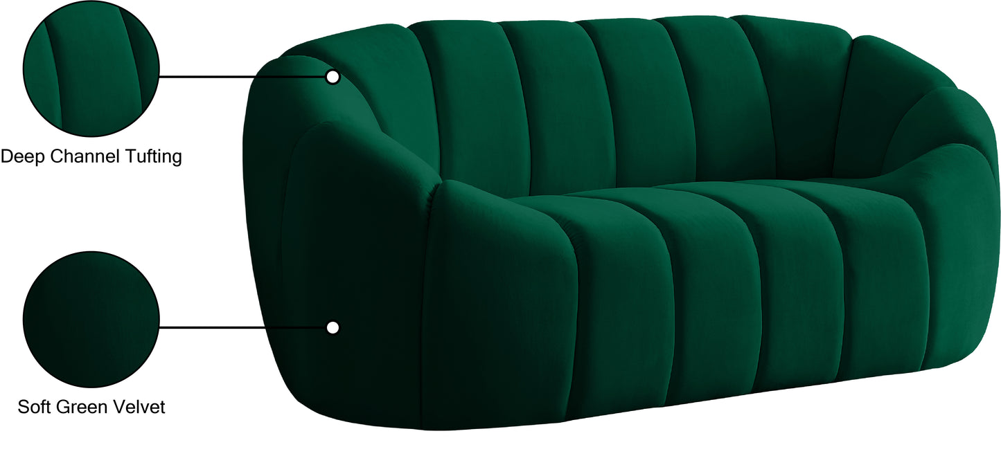 marcello green velvet loveseat l