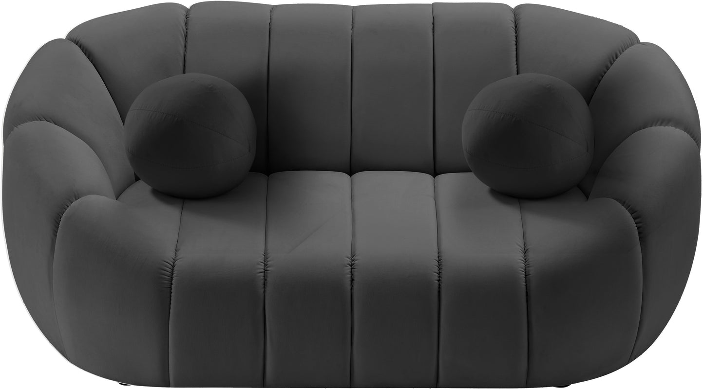 marcello grey velvet loveseat l