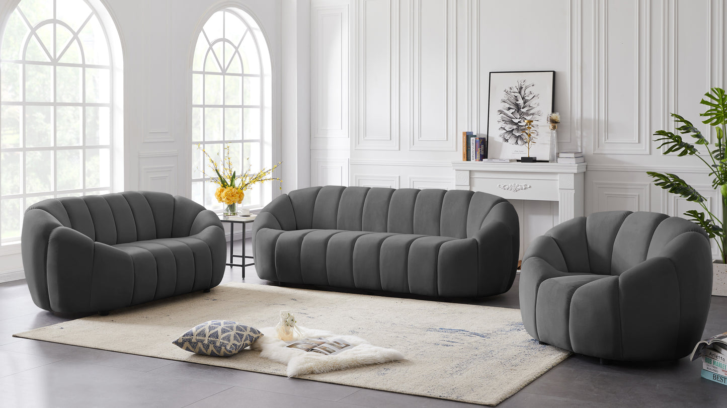 marcello grey velvet loveseat l