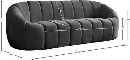 Marcello Grey Velvet Sofa S