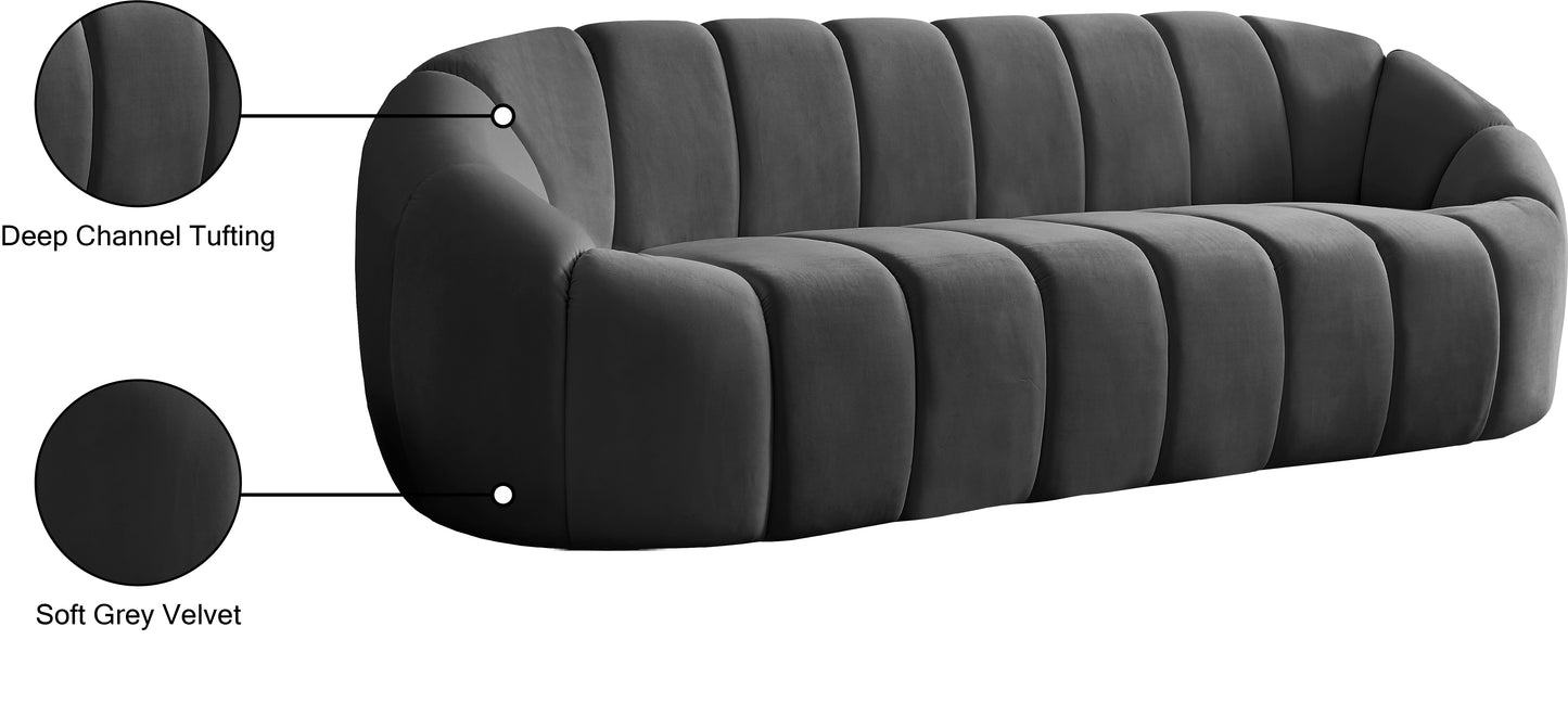 marcello grey velvet sofa s