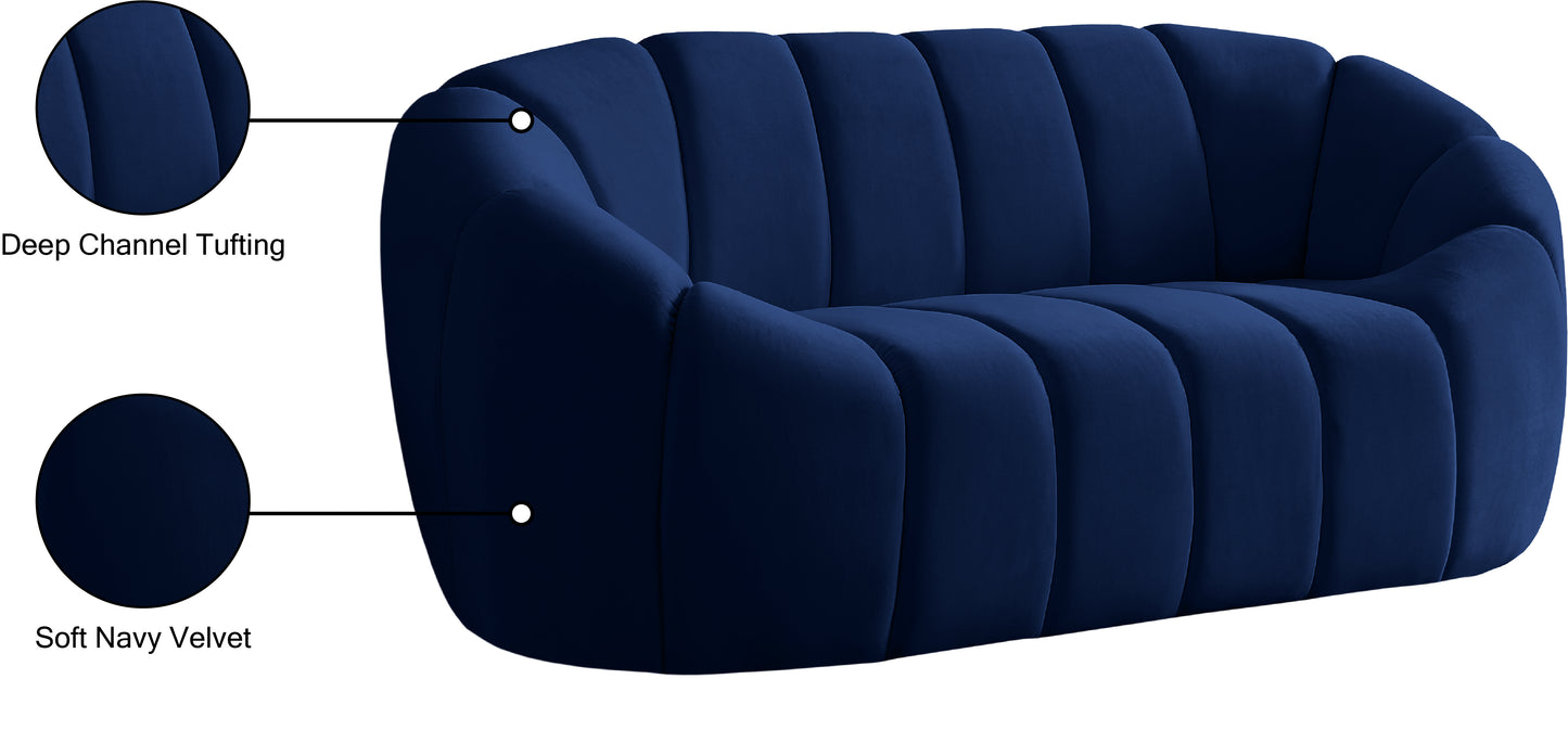 marcello navy velvet loveseat l