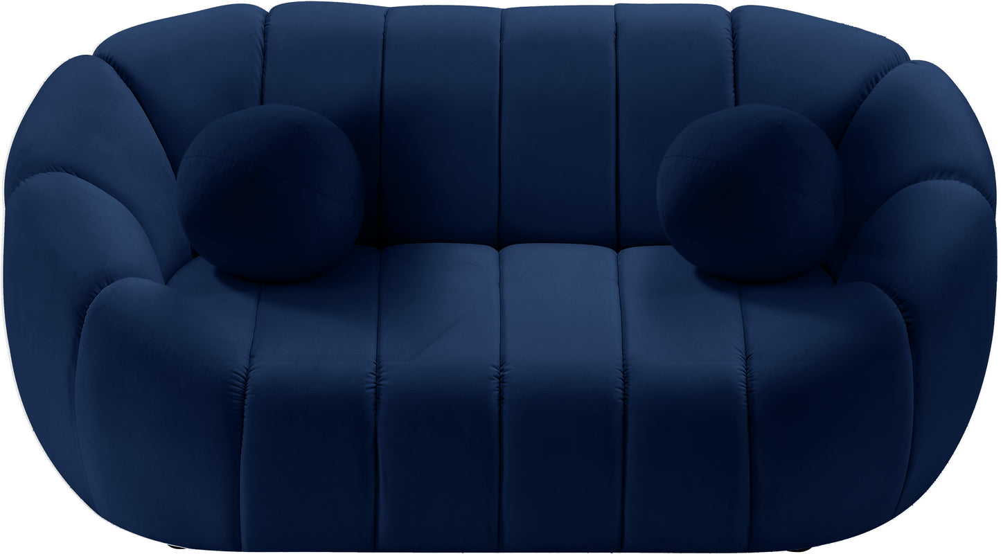 marcello navy velvet loveseat l