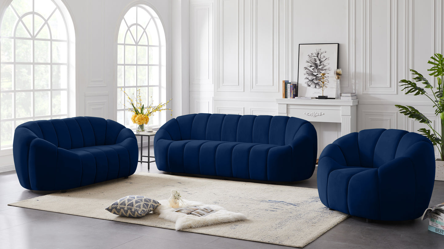 marcello navy velvet loveseat l