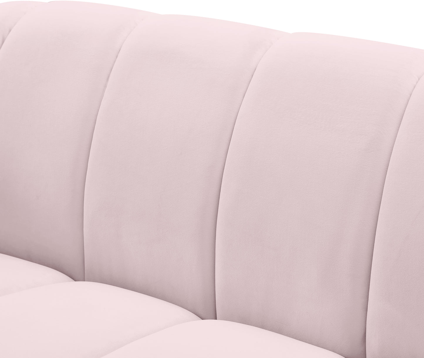 marcello pink velvet loveseat l