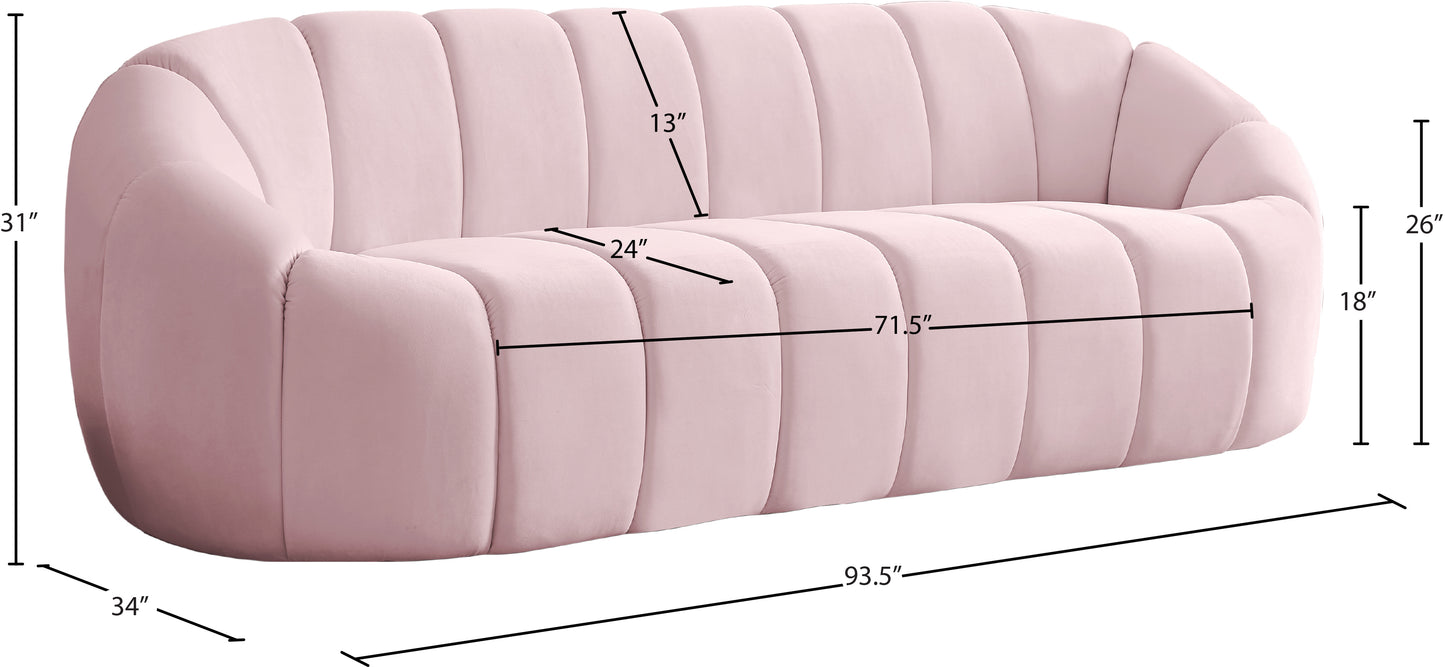 marcello pink velvet sofa s