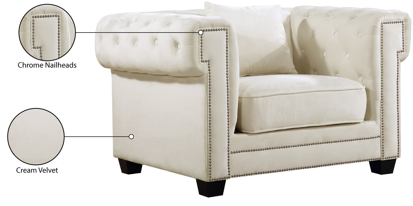 theo cream velvet chair c