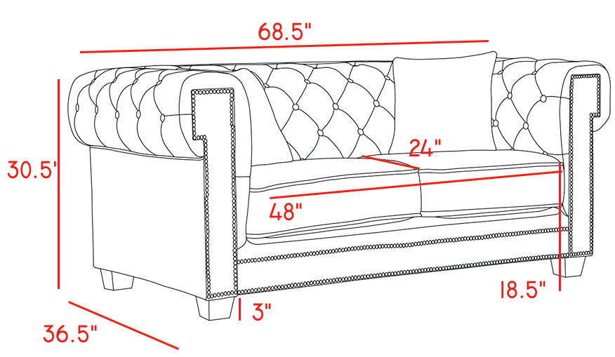 theo cream velvet loveseat l