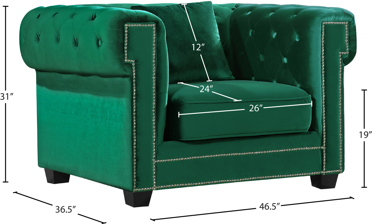 theo green velvet chair c