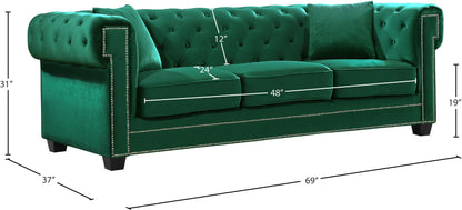 Theo Green Velvet Loveseat L