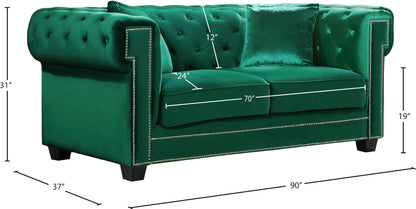 Theo Green Velvet Sofa S