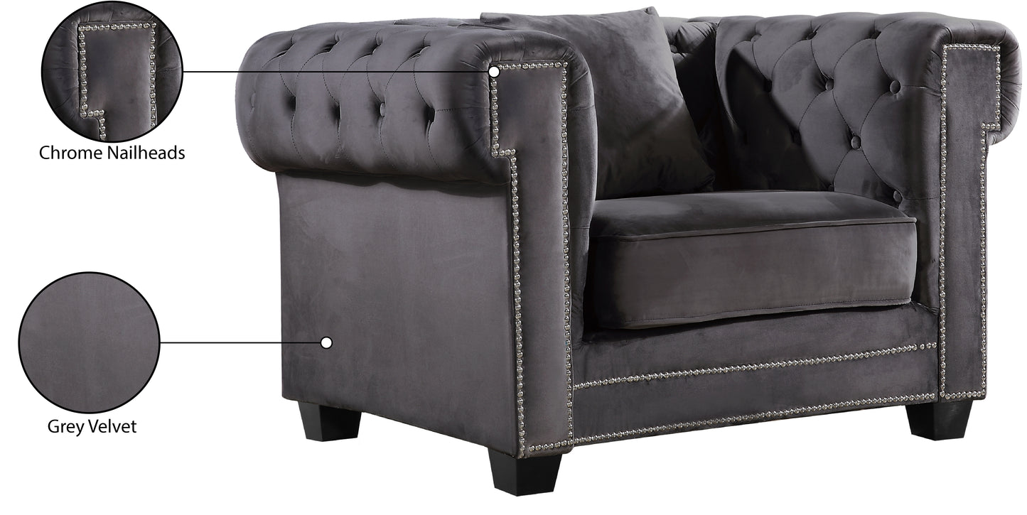 theo grey velvet chair c