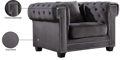 Theo Grey Velvet Chair C