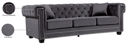 Theo Grey Velvet Sofa S