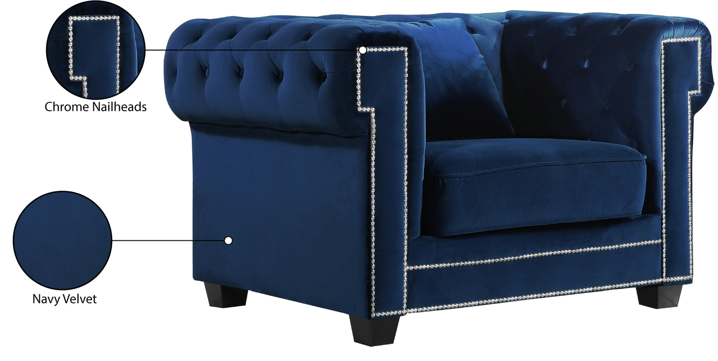 theo navy velvet chair c