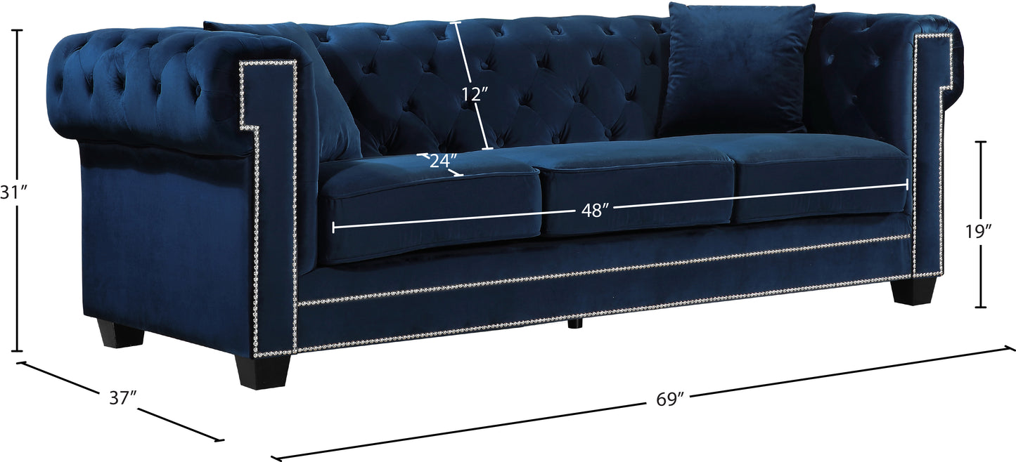 theo navy velvet loveseat l