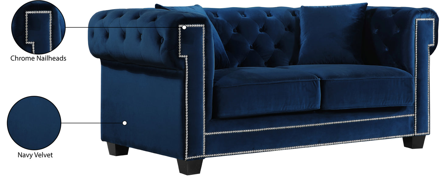 theo navy velvet loveseat l