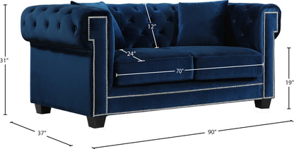 Theo Navy Velvet Sofa S