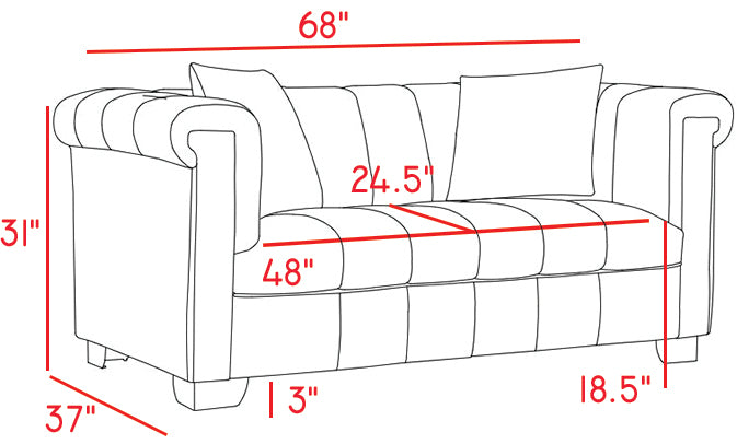 rivet cream velvet loveseat l