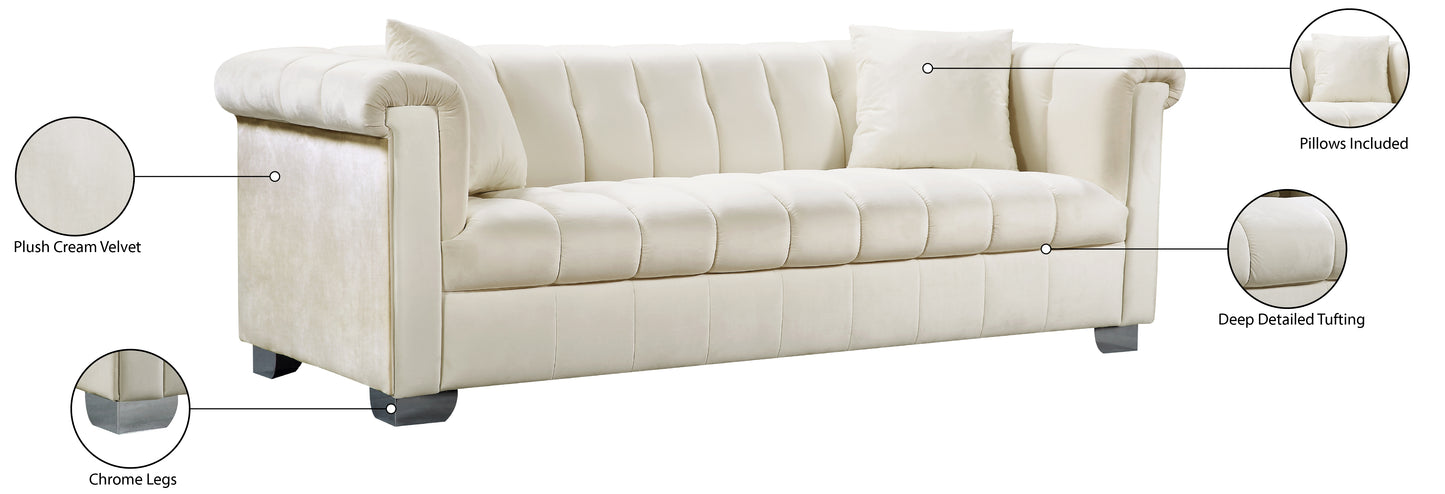 rivet cream velvet sofa s