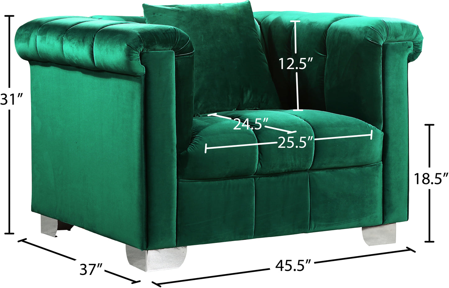 rivet green velvet chair c