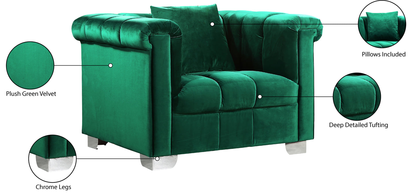 rivet green velvet chair c