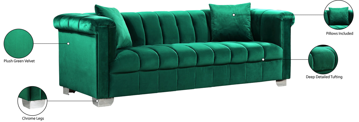 rivet green velvet sofa s