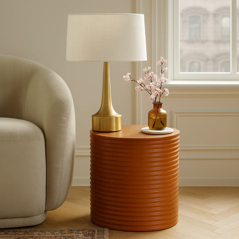 Monroe Terracotta Concrete Indoor/Outdoor End Table, 1 Piece
